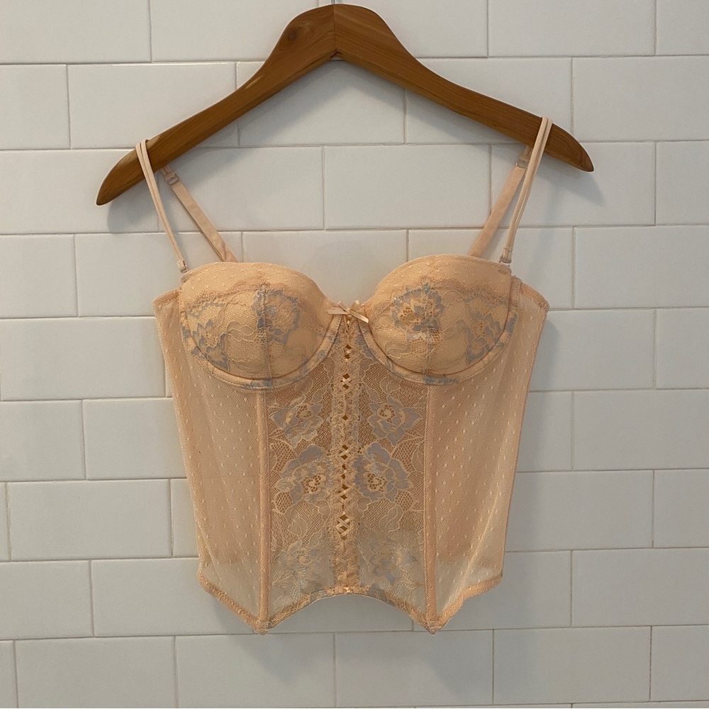 sophie b pink lace bustier corset top